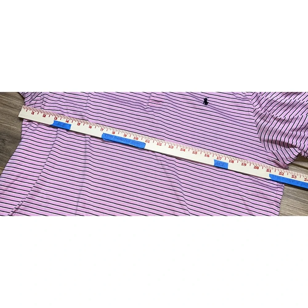 Polo Golf Ralph Lauren‎ Pima Cotton Polo, Men's Large, Pink Black White Stripe